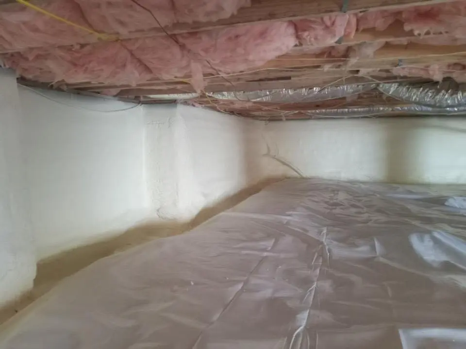 Crawl space encapsulation with closed-cell spray foam for Attic Insulation in Irving